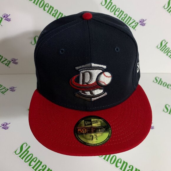New Era 59Fifty Hat MiLB Rome Braves Baseball Fitted Cap Navy Blue Red 7 3/4 - Picture 2 of 7